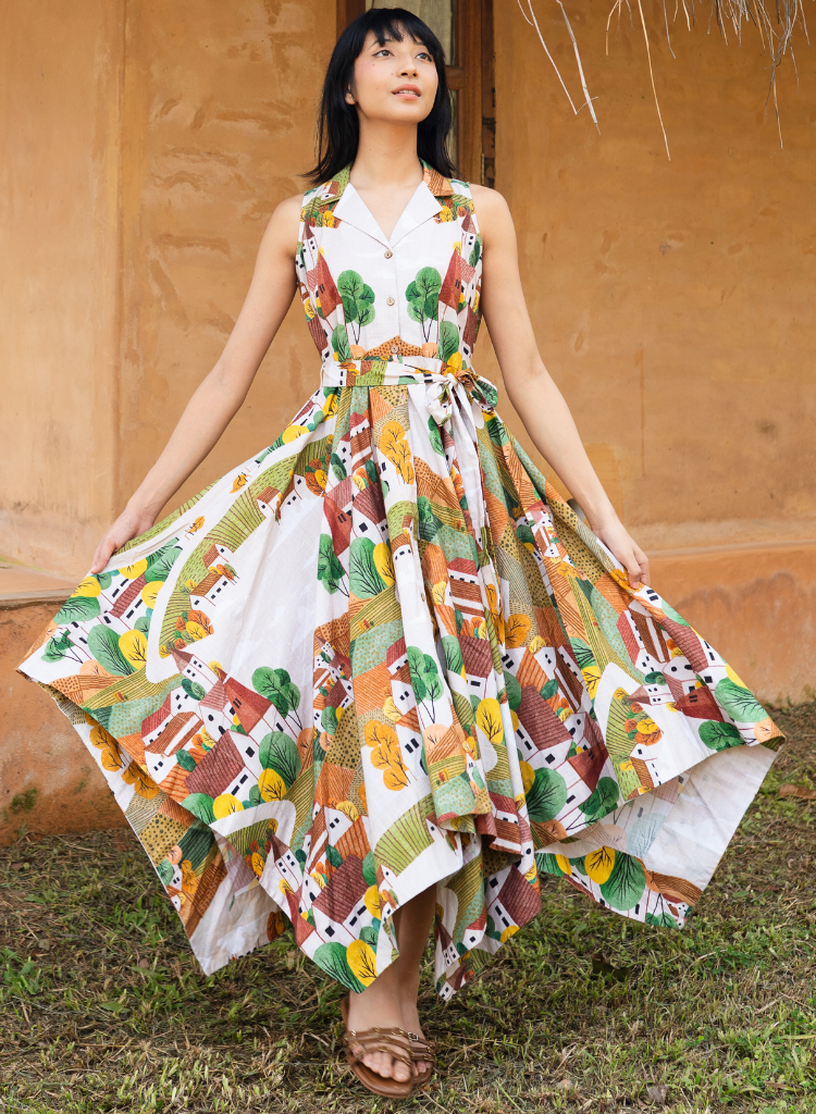 Autumn Love Handkerchief Dress L / Multi