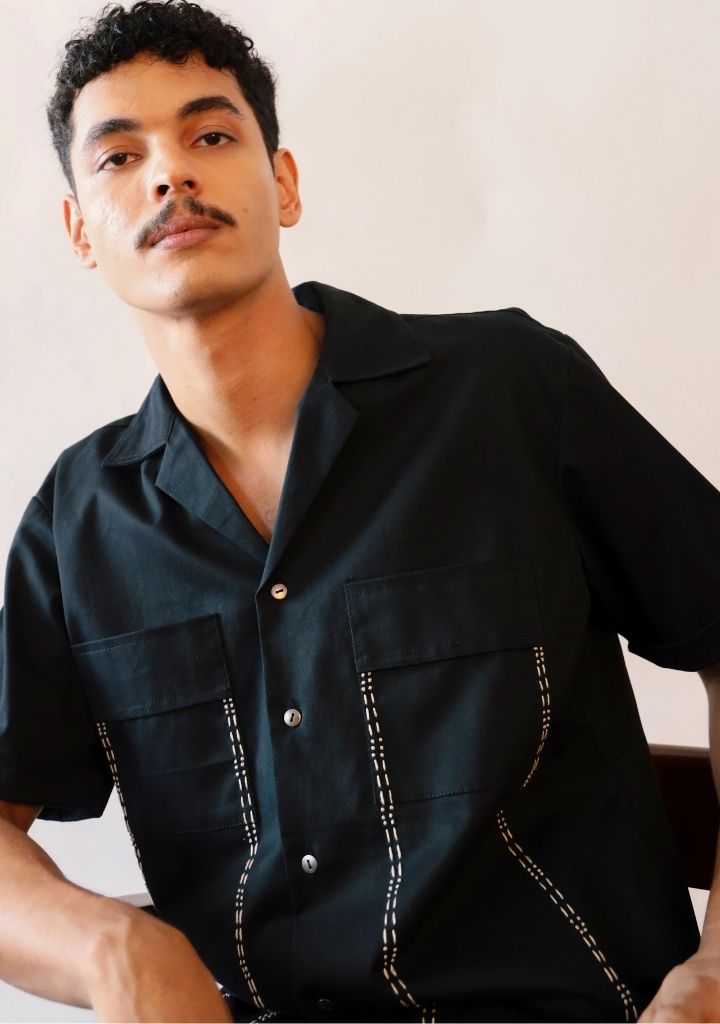 CCU｜BOX SHIRT BLACK CCU COVERALL SHIRT/SHEEP SUEDE BLACK 美品