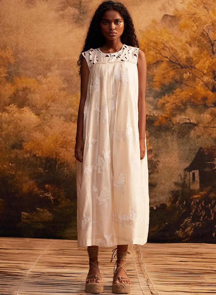 knife pleat maxi dress Buy Kujaku Knife Pleat Dress by Ahmev