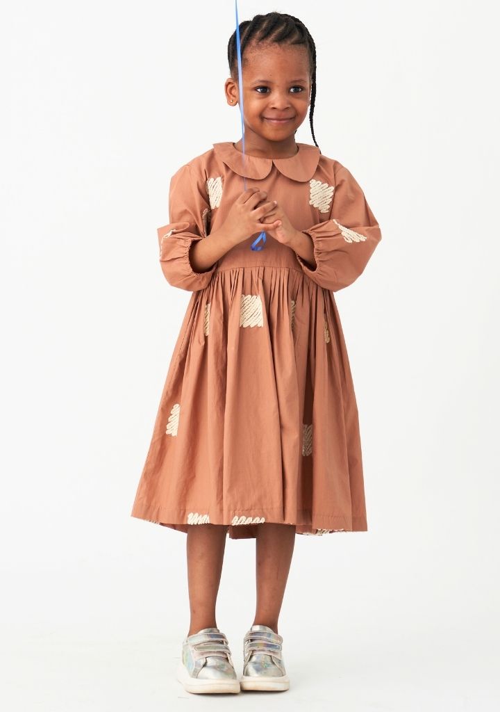 Peter Pan Collar Dress - Champagne 5-6 Peter Pan Collar Dress - Champagne 5-6