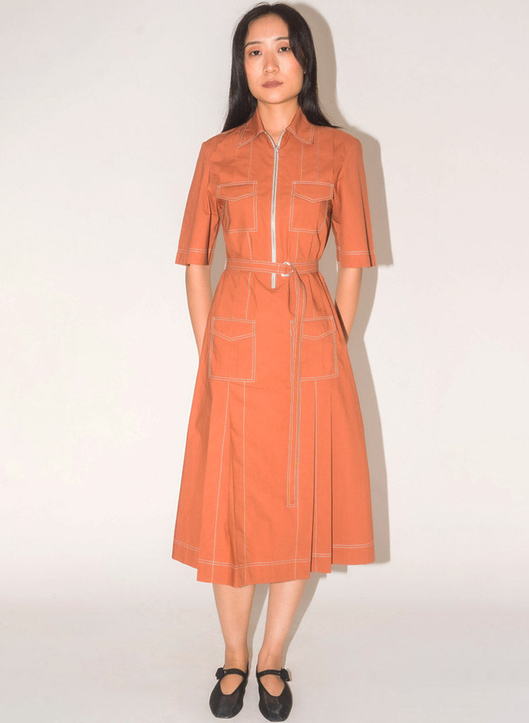 Pleated Safari Dress