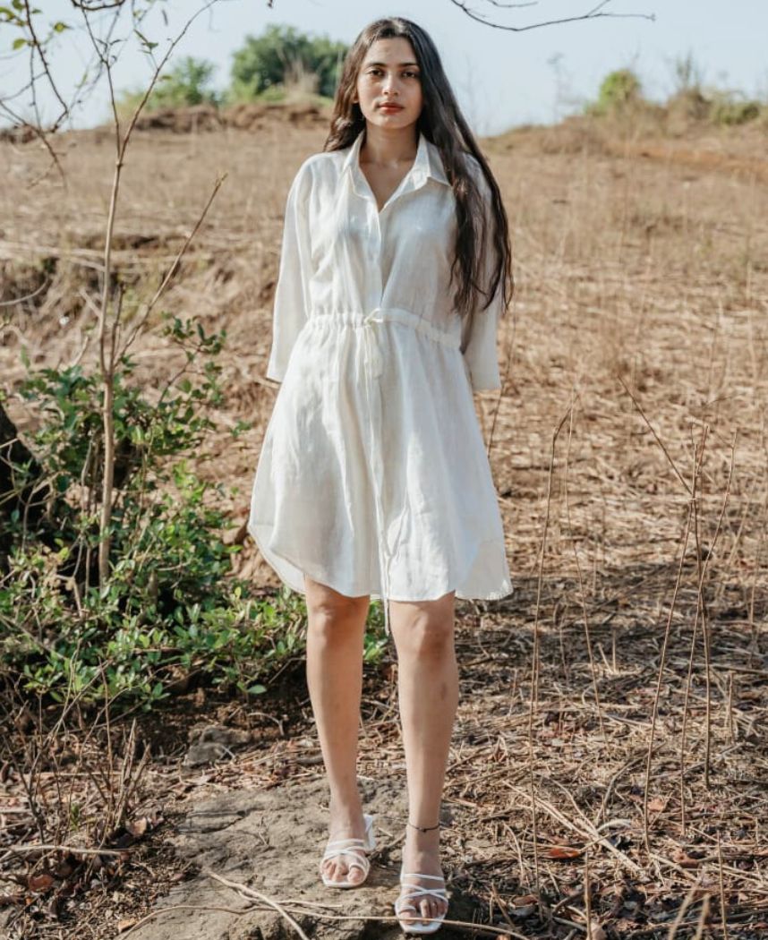 Little Girl Updress Photos Medium Length Linen Shirt Dress With Sash, Elegant Japanese Style Linen Dress Little Girl Updress Photos Medium Length Linen Shirt Dress With Sash, Elegant Japanese Style Linen Dress