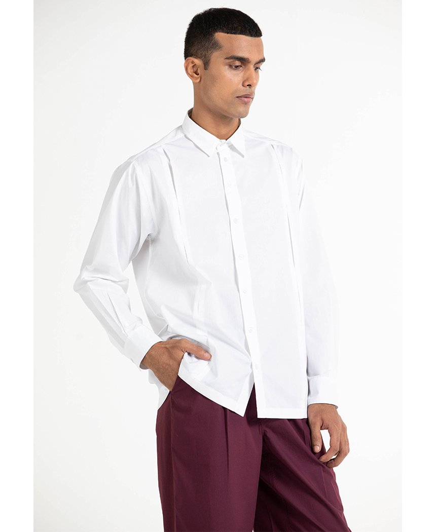 Front Pleat Shirt 2X / White