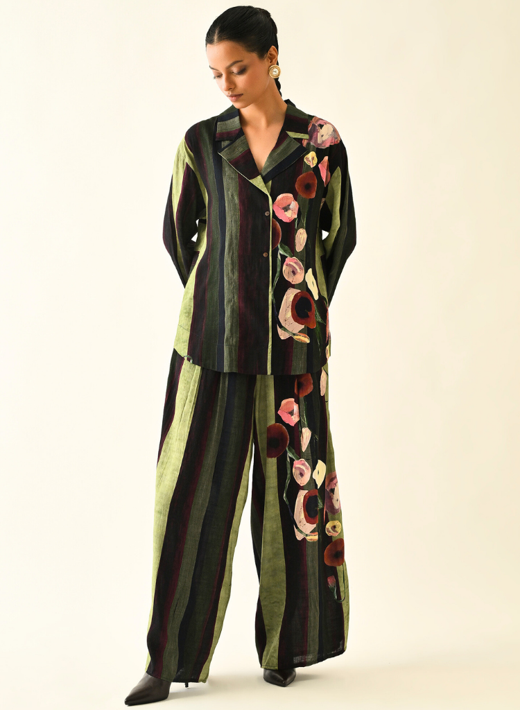Moss Stripes Jacket Set