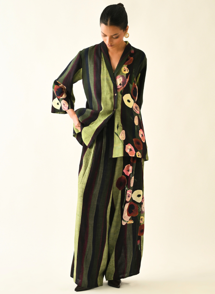 Moss Stripes Jacket Set