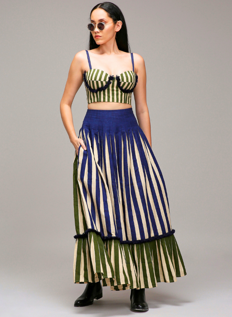 Egg Shell Striped Skirt