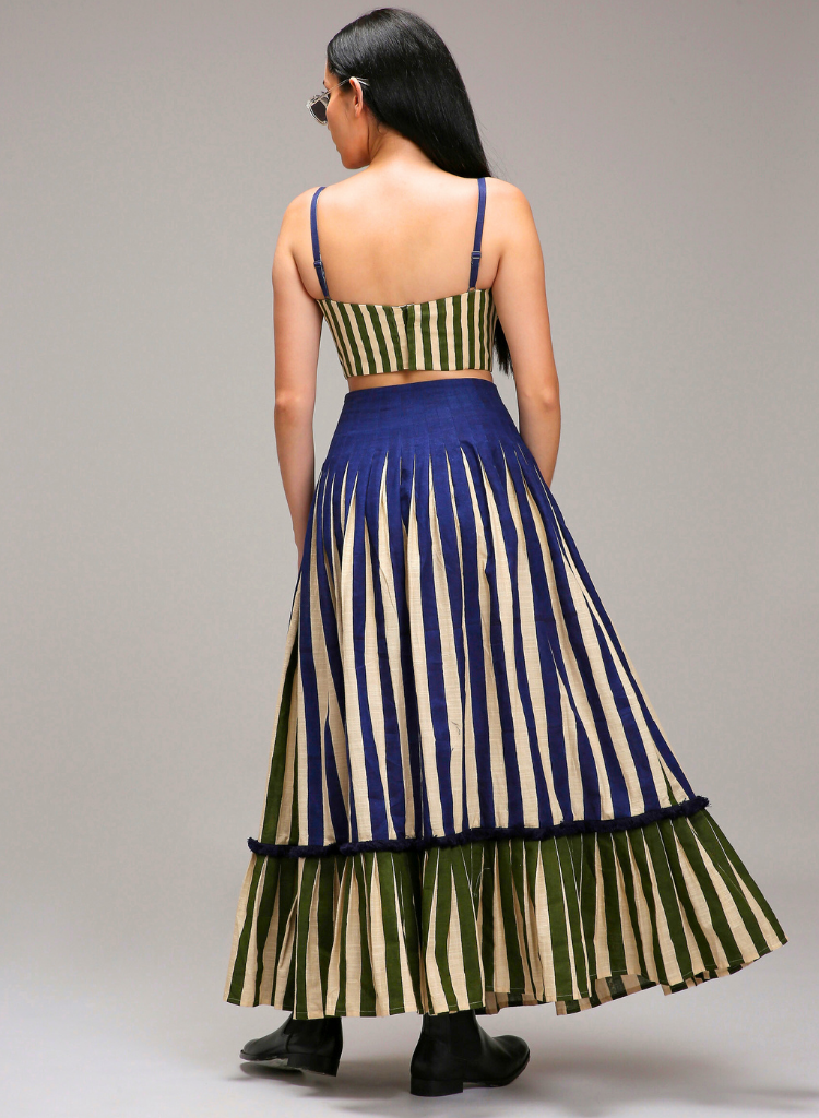 Egg Shell Striped Skirt