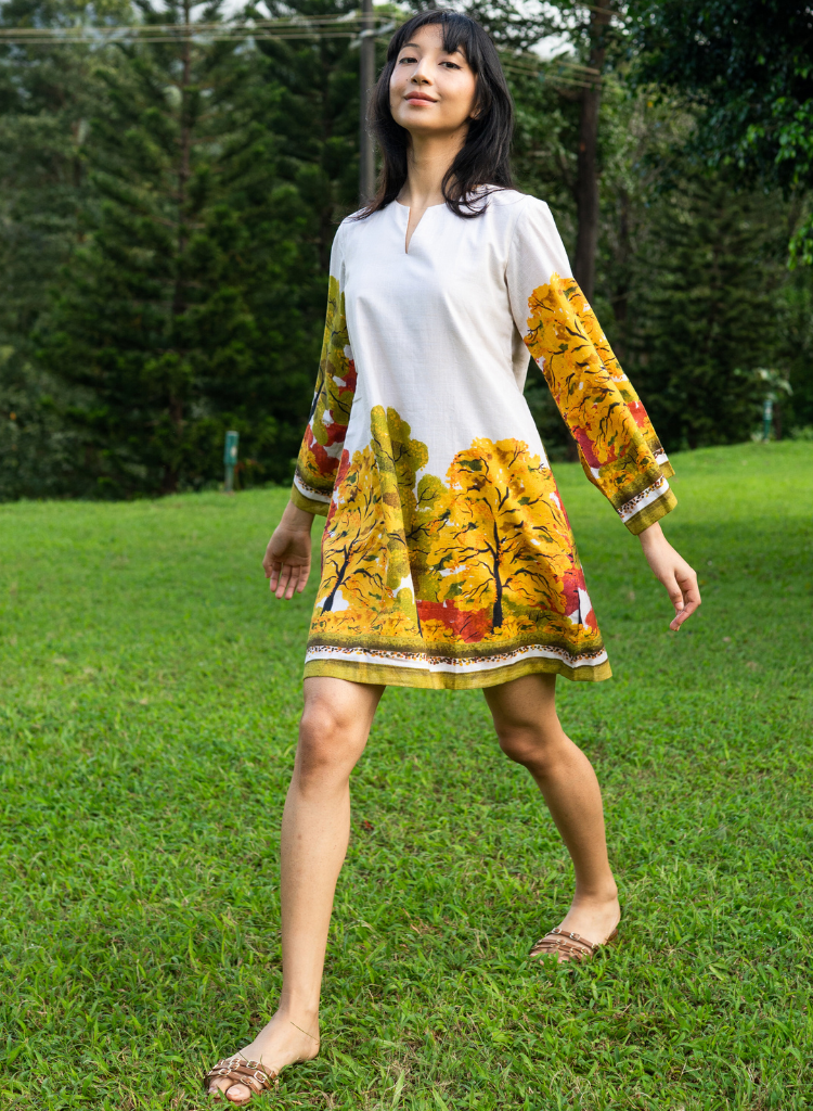 Golden Season A-line Dress