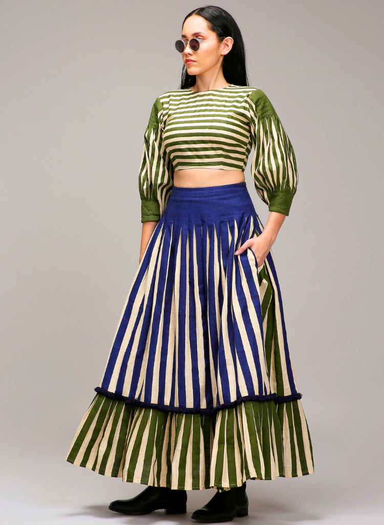 Egg Shell Crop Top Set