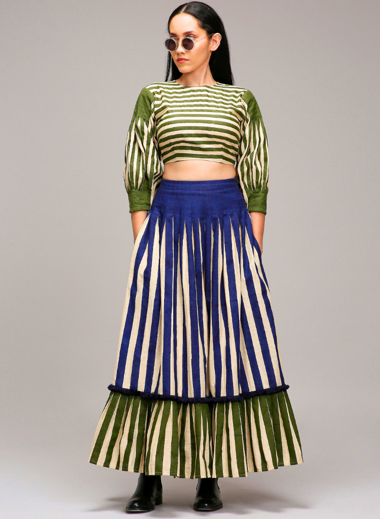 Egg Shell Crop Top Set