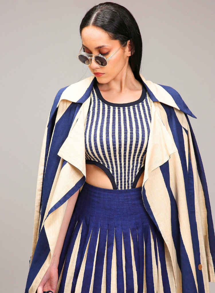 Egg Shell Trench Bodysuit Set