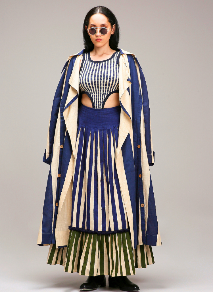 Egg Shell Trench Bodysuit Set