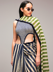 Egg Shell Saree Bodysuit Set