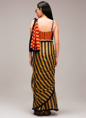 Tan Trench Saree Set