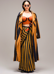 Tan Trench Saree Set