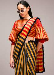 Egg Shell Saree Crop Set