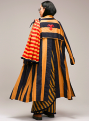 Tan Saree Trench Set