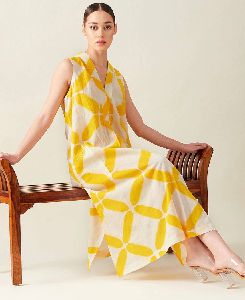Nete Line Geometric A-line Dress – NETE.IN