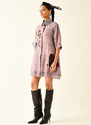 Dusk Pink A-line Short Dress