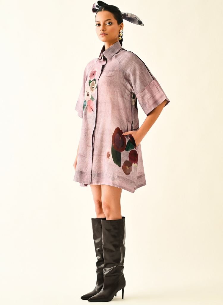Dusk Pink A-line Short Dress