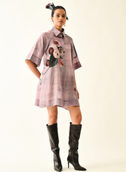 Dusk Pink A-line Short Dress