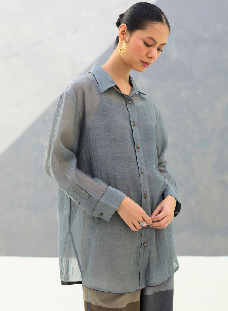Nazo Sheer Chanderi Shirt