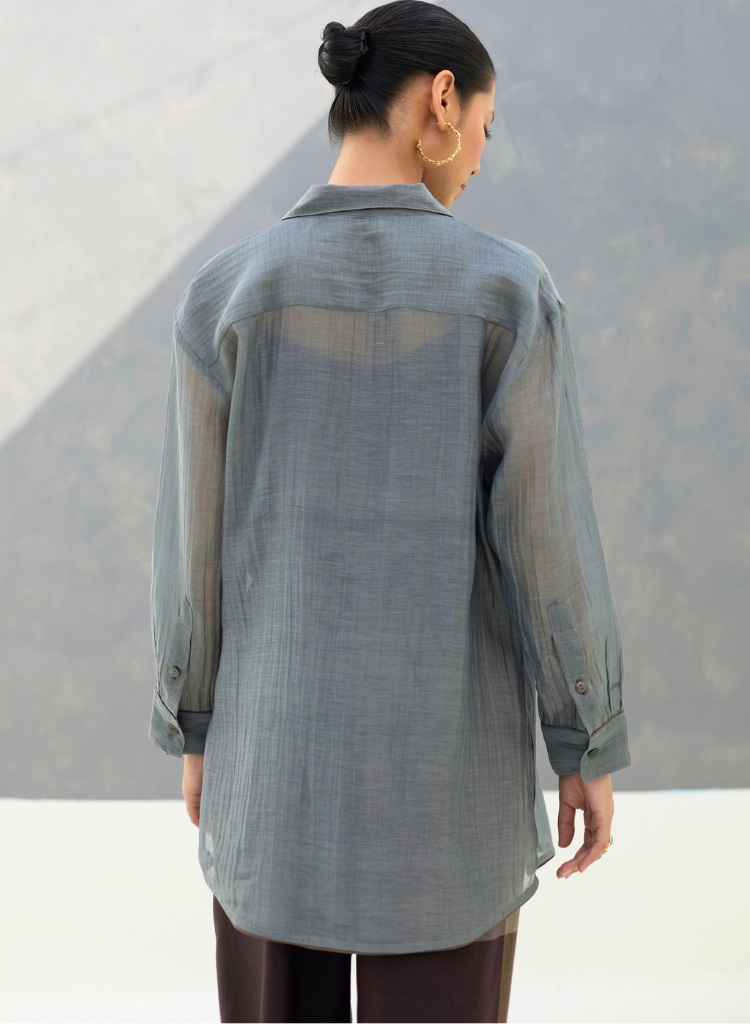 Nazo Sheer Chanderi Shirt