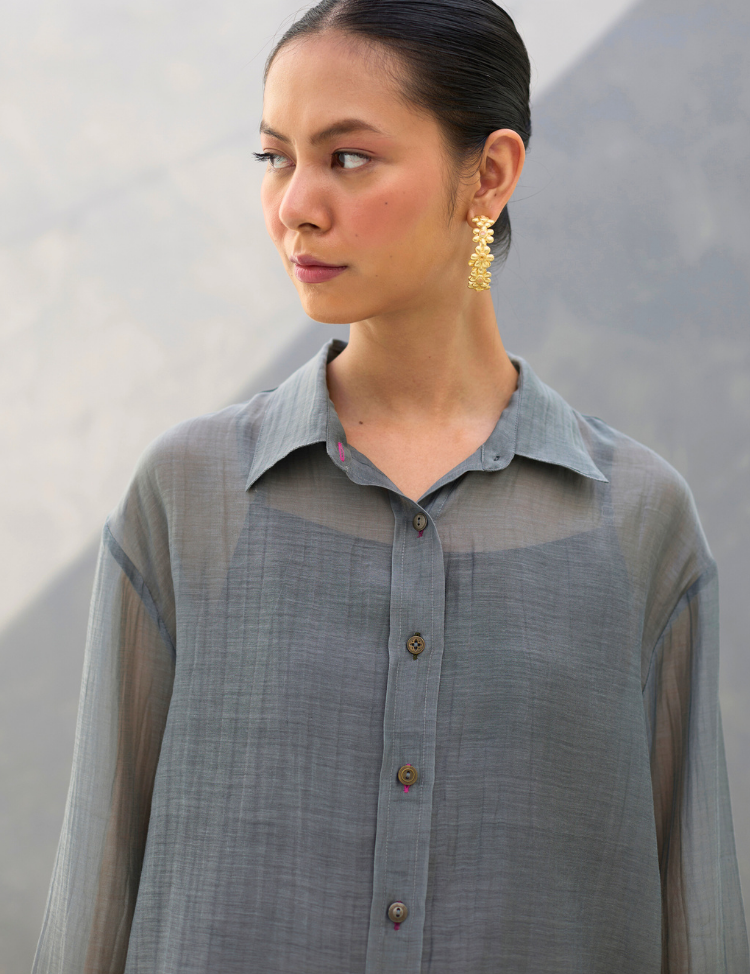 Nazo Sheer Chanderi Shirt