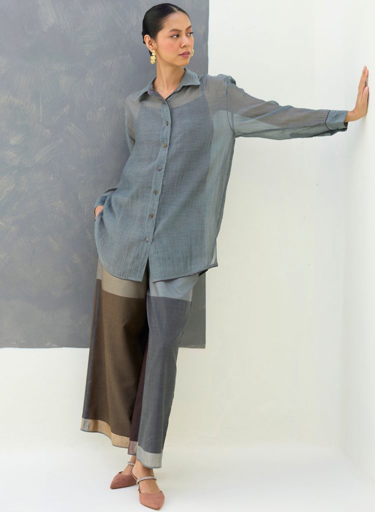 Nazo Sheer Chanderi Shirt