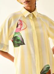 Bloomstripe Shirt A-line Dress