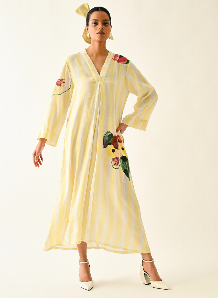 Bloomstripe A-line Dress