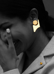 A Square And A Cut Out Earrings