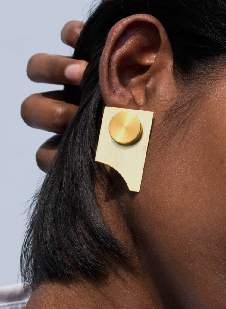 A Square And A Cut Out Earrings