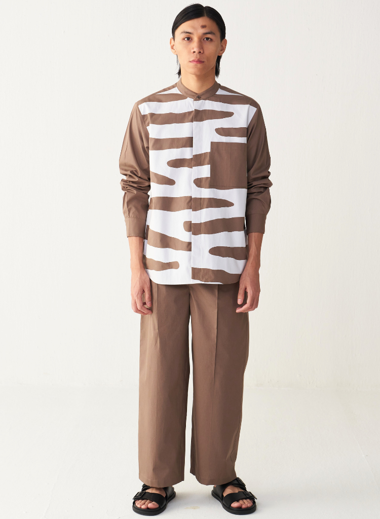 Abstract Appliqué Shirt Set