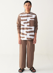 Abstract Appliqué Shirt Set