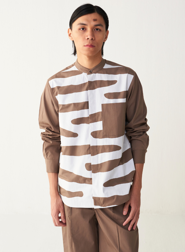 Abstract Appliqué Shirt Set