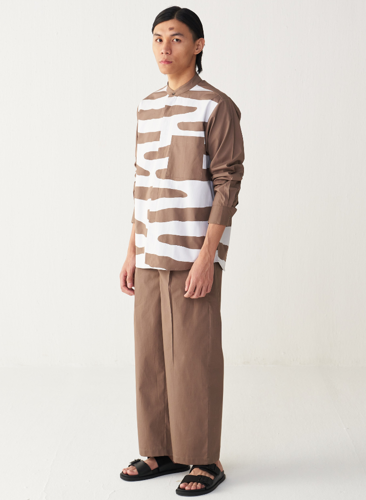 Abstract Appliqué Shirt Set