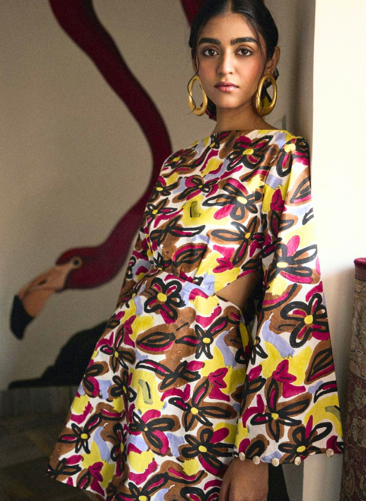 Abstract Dawn Wrap Dress