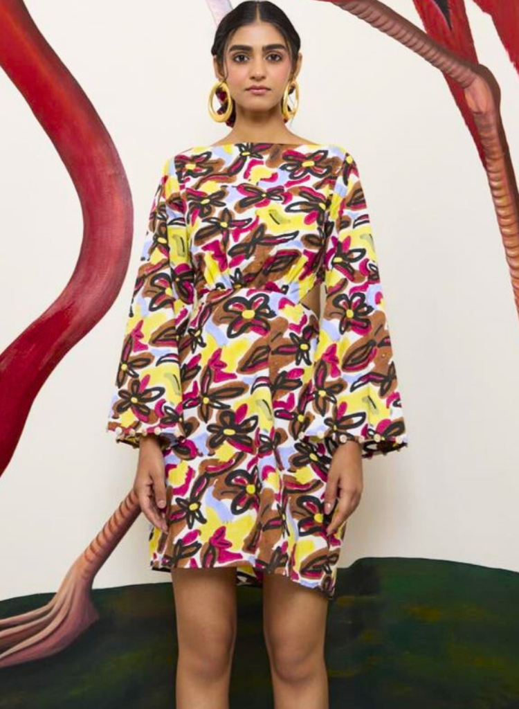 Abstract Dawn Wrap Dress