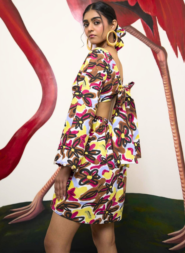Abstract Dawn Wrap Dress
