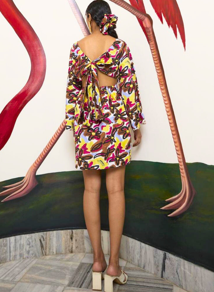 Abstract Dawn Wrap Dress