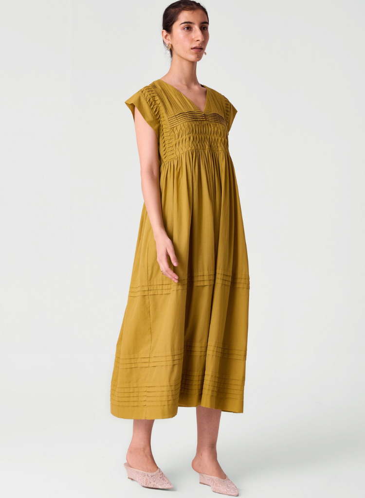 Aelia Pleated Midi Dress