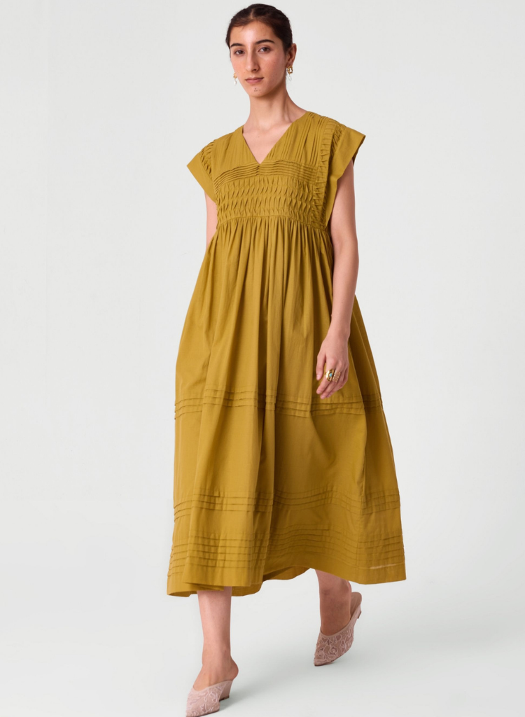 Aelia Pleated Midi Dress