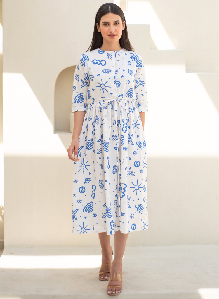 Aida Drawstring Dress