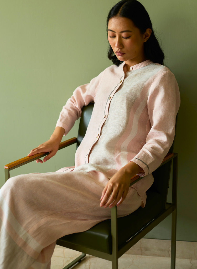 Aline Mandarin Collar Shirt