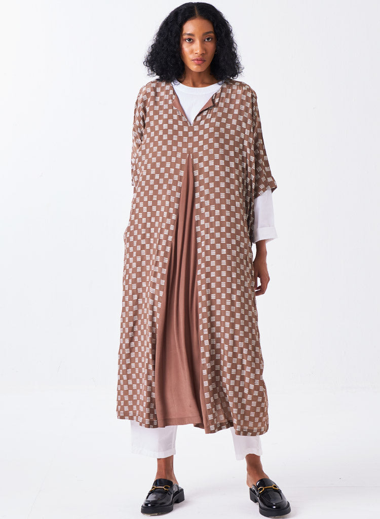 All Over Brick Print Kaftan