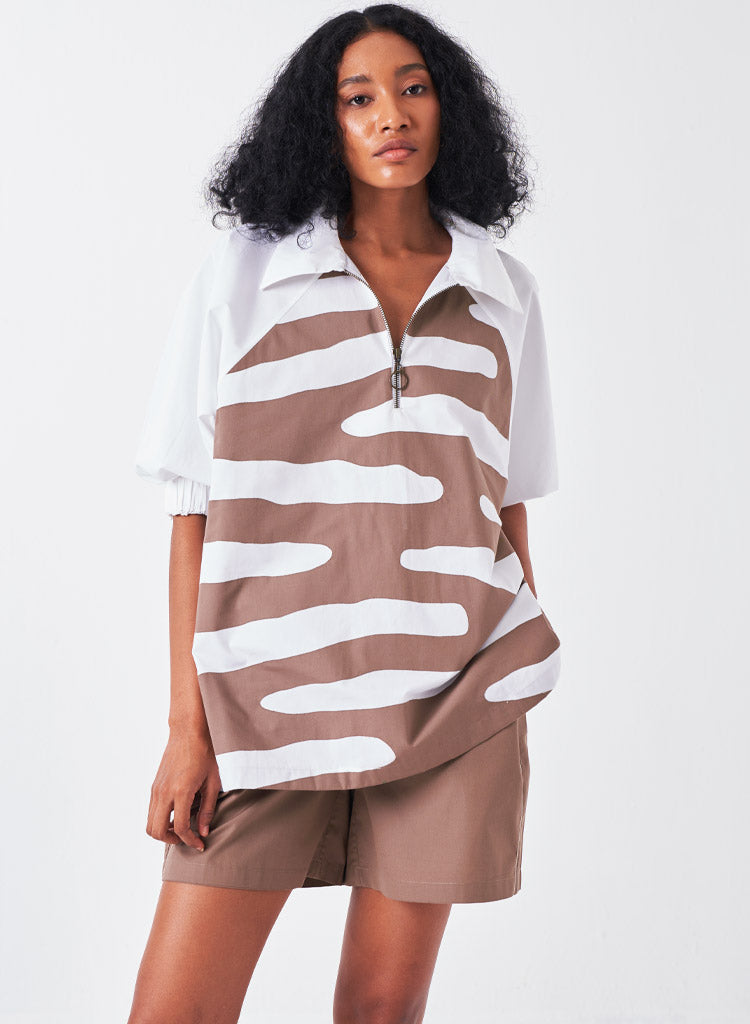 Appliqué Boxy Shirt Set