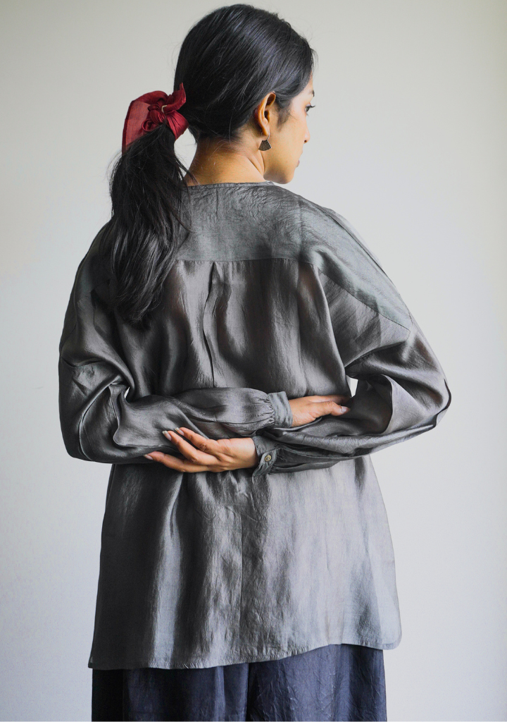 Ash Collarless Shirt