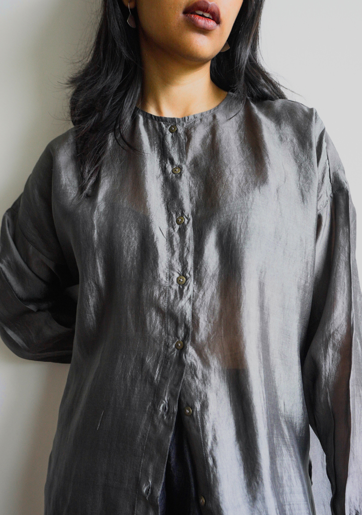 Ash Collarless Shirt