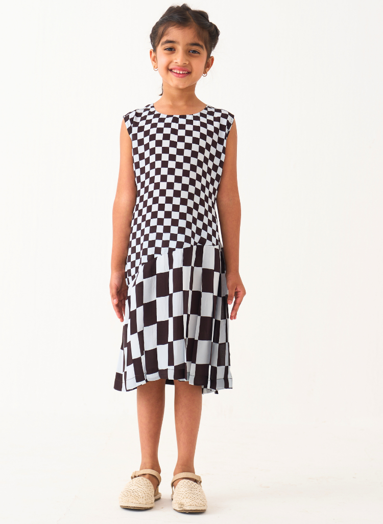 Asymmetric Pleat Dress